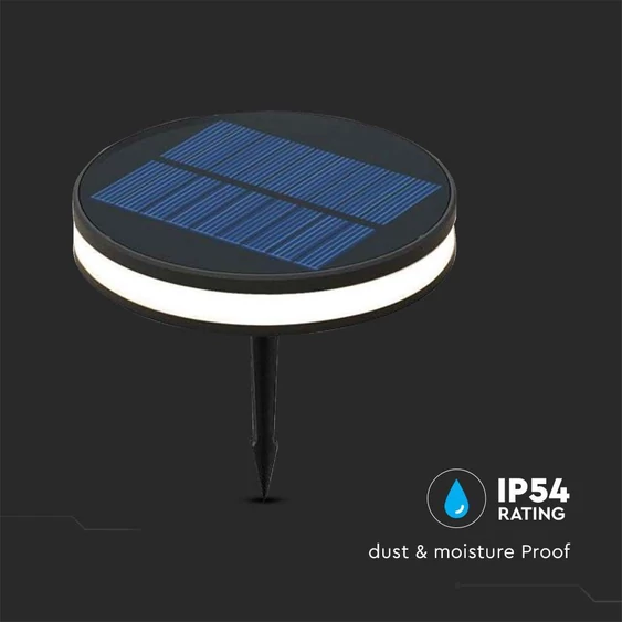 V-TAC napelemes 1.8W leszúrható LED lámpatest, meleg fehér, IP54 - SKU 23015