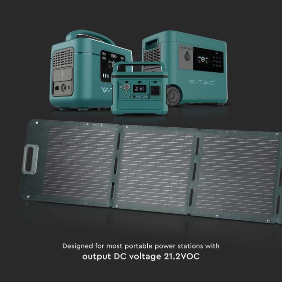 Foldable Solar panel for portable power station, 2x120W with 2in1 cable