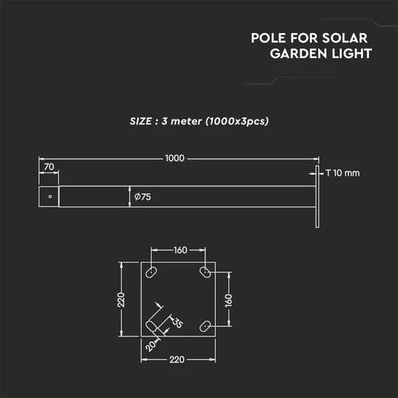 Pole For Garden Light