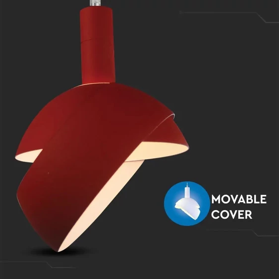 Plastic Pendant Lamp Holder E14 With Slide Aluminum Shade Red