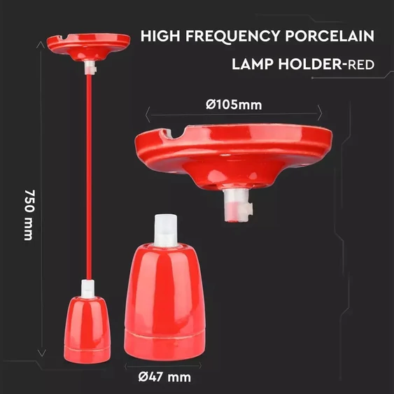 Porcelan Lamp Pendant Red