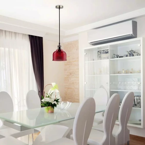 V-TAC piros üveg csillár, függeszték E27 foglalattal - SKU 3731