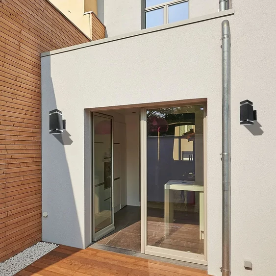 LED Wall Light With Black Body IP44 E27 Square