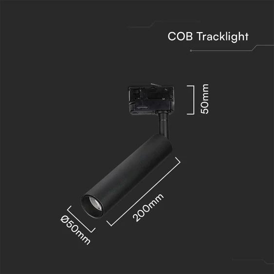 V-TAC PRO COB LED sínes spotlámpa állítható 15W CRI>90, 5000K - SKU 21361