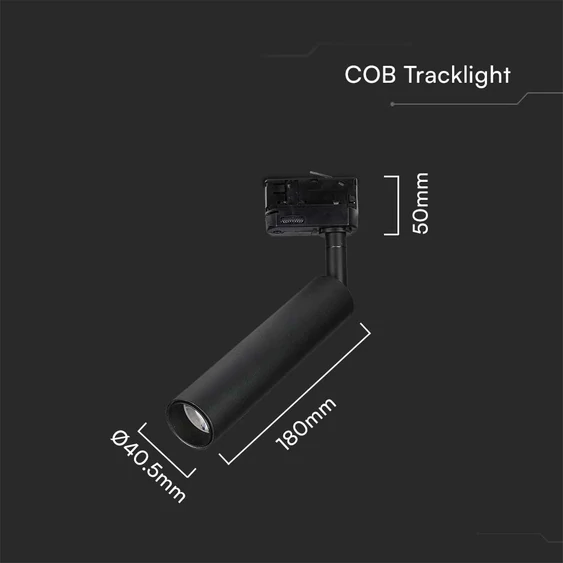 V-TAC PRO COB LED sínes spotlámpa állítható 7W CRI>90 természetes fehér - SKU 21354