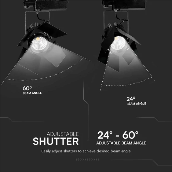 V-TAC PRO COB LED sínes színpadreflektor 33W CRI>90 meleg fehér - SKU 21371