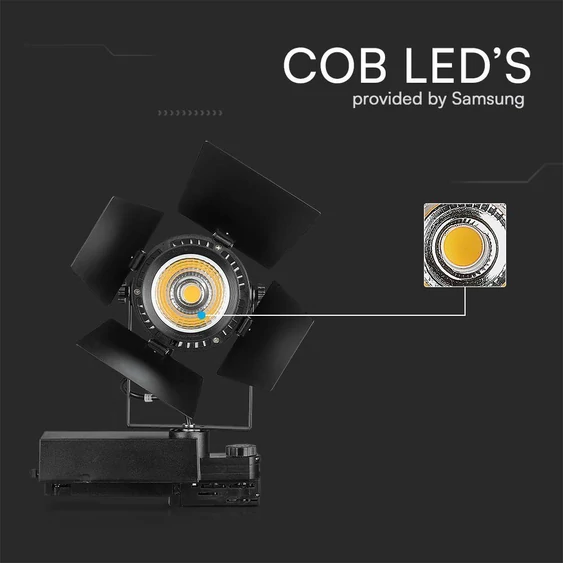 V-TAC PRO COB LED sínes színpadreflektor 33W CRI>90 természetes fehér - SKU 21372
