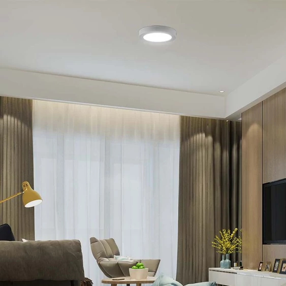 V-TAC PRO felületre szerelhető, műanyag IP20, kerek LED panel 12W, hideg fehér - SKU 78751