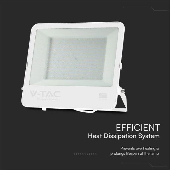 V-TAC PRO LED reflektor 200W hideg fehér, fehér házzal - SKU 23603