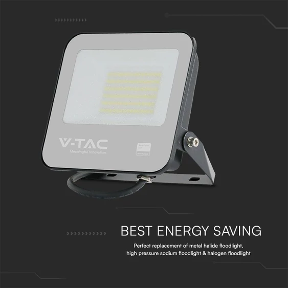 V-TAC PRO LED reflektor 50W természetes fehér, fekete házzal - SKU 23688