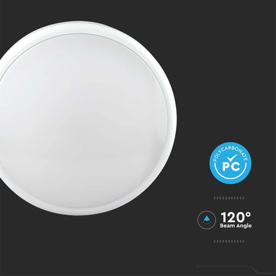 V-TAC PRO mennyezeti 14W LED lámpatest, állítható CCT, mozgásérzékelővel - SKU 2120089