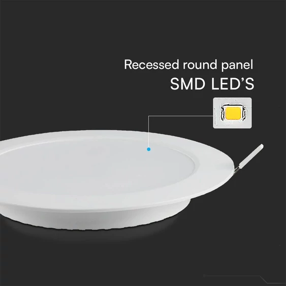 V-TAC PRO süllyeszthető, műanyag IP20, kerek LED panel 24W, természetes fehér - SKU 78681
