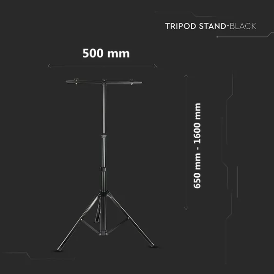 V-TAC reflektor tartó állvány, tripod - fekete - SKU 9546