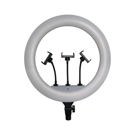 V-TAC Ring light, szelfi gyűrűs LED lámpa tripod, selfie körlámpa 3 db telefontartóval - SKU 23047