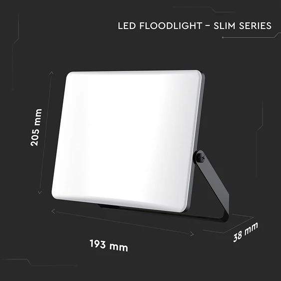 V-TAC RLE 50W LED reflektor, állítható színhőmérséklettel, fekete házzal, tejüveg búra - SKU 23768