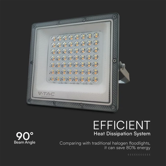 V-TAC RLE 50W LED reflektor, állítható színhőmérséklettel, szürke házzal - SKU 23614