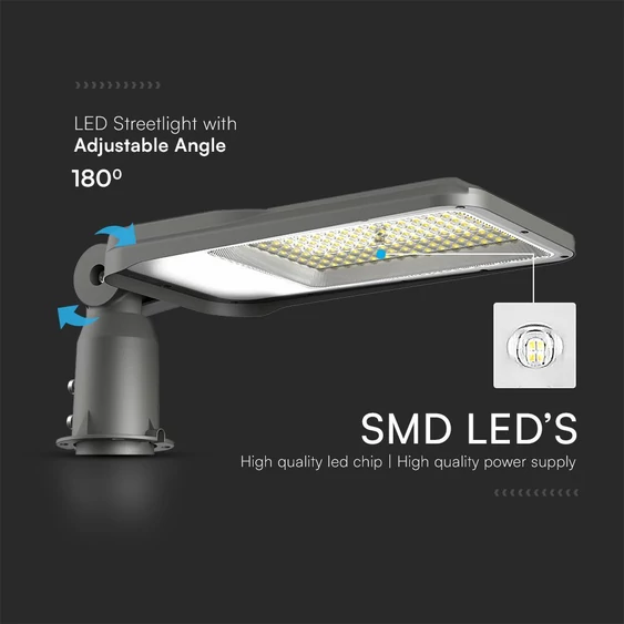 V-TAC RLE utcai LED lámpa, térvilágító ledes lámpatest 50W, PC búra, hideg fehér - SKU 23619