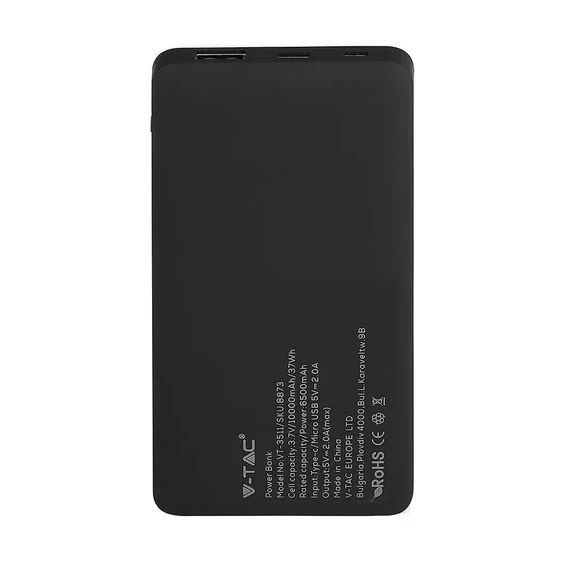 V-TAC rózsaarany, 10000mAh powerbank, kijelzővel - SKU 8873