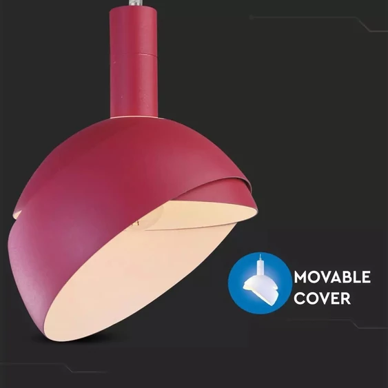 Plastic Pendant Lamp Holder E14 With Slide Aluminum Shade Pink