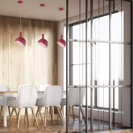 Plastic Pendant Lamp Holder E14 With Slide Aluminum Shade Pink