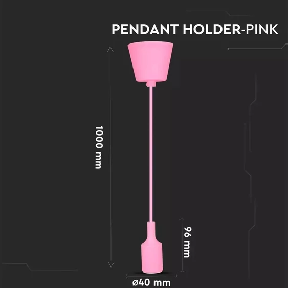 E27 Pendant Holder Pink Body