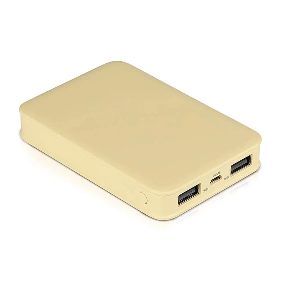 V-TAC sárga, 5000mAh powerbank, jelzőfénnyel - SKU 8196