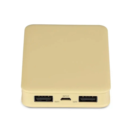 V-TAC sárga, 5000mAh powerbank, jelzőfénnyel - SKU 8196