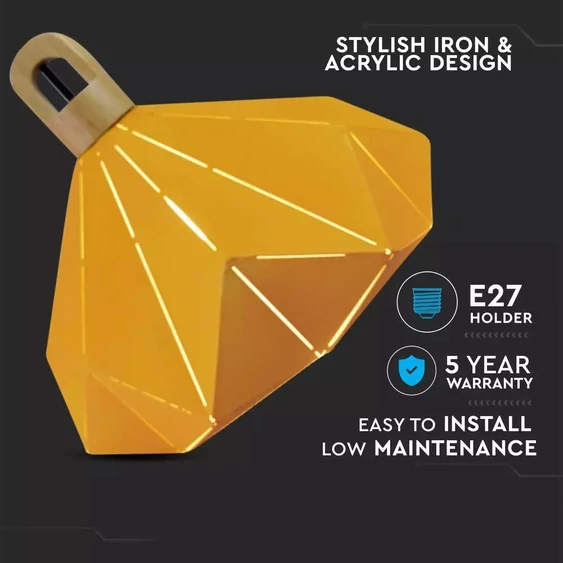 Pendant Light Pastel Wooden Prism Yellow 320*270mm