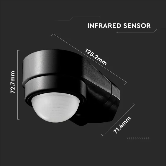 Infrared Motion Sensor Black Body Adjustable For Corner