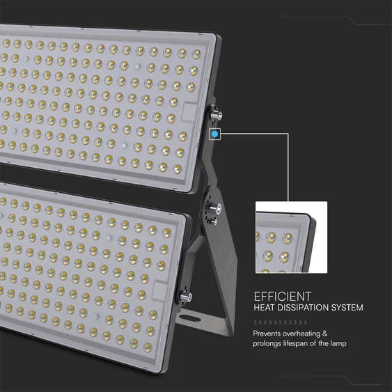 V-TAC SHP 500W LED reflektor, 135 Lm/W, 1 méter kábel, hideg fehér - SKU 97212