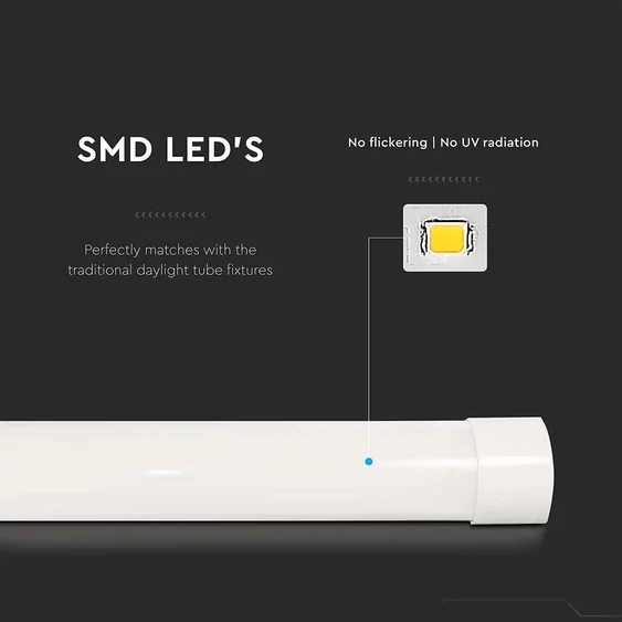 V-TAC EVO bútor, - és pultvilágító LED lámpa 120cm 30W hideg fehér, 60cm kábellel - SKU 20364