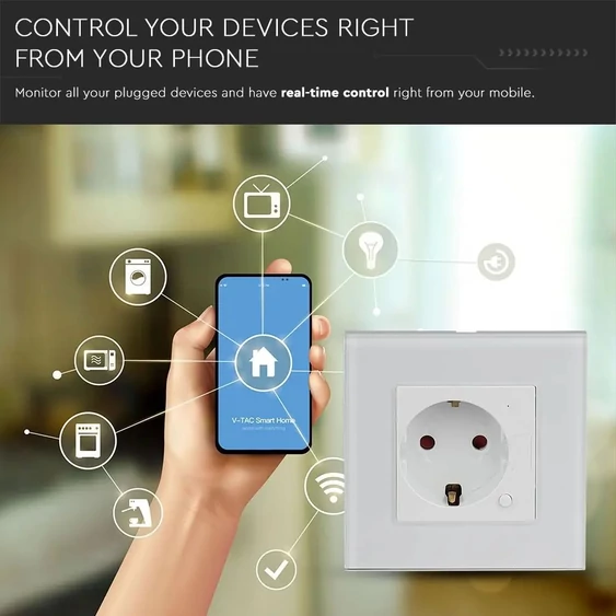 EU WIFI Wall Socket White