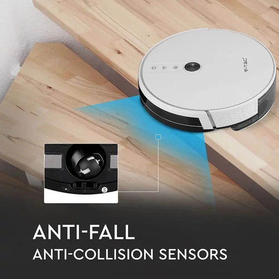 V-TAC Smart - okostelefonról irányítható, fehér robotporszívó - SKU 8649