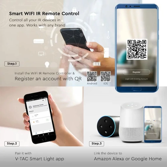 WIFI Infrared Universal Remote Control Compatible With Amazon Alexa And Google