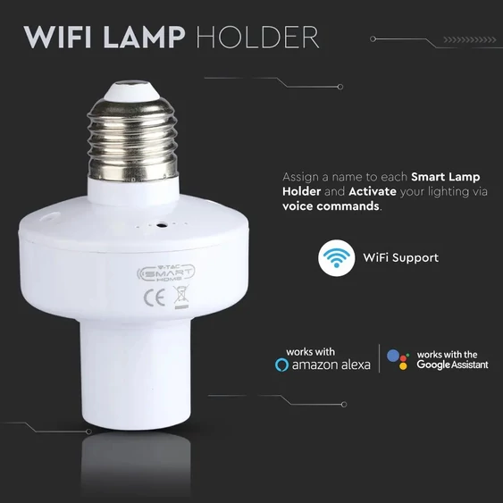 WIFI Lamp Holder Compatible With Amazon Alexa And Google Home