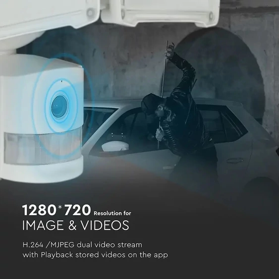 18W LED Floodlight With WIFI Sensor Camera White 6000K