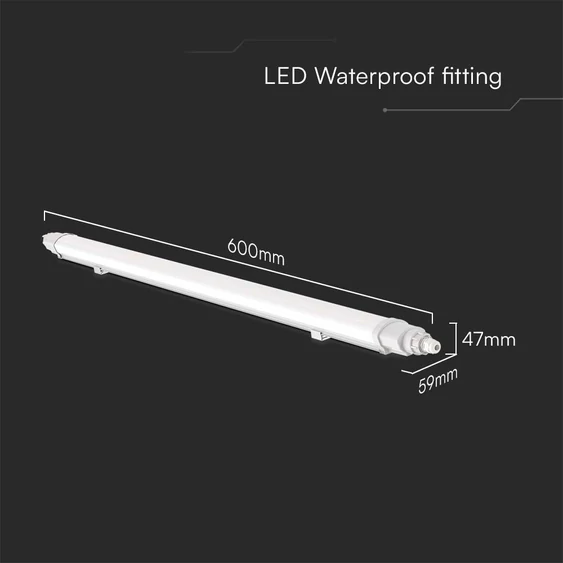 V-TAC sorolható 18W beépített LED-es 60cm armatúra, hideg fehér, IP65 (L-széria) - SKU 23088