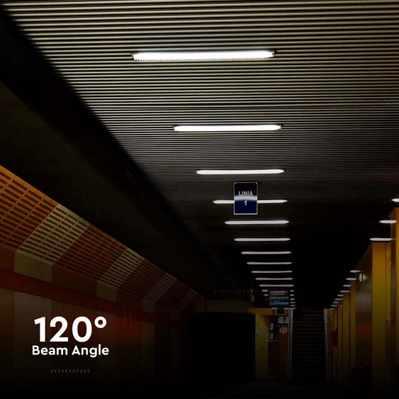 V-TAC sorolható 18W beépített LED-es 60cm armatúra, hideg fehér, IP65 (L-széria) - SKU 23088