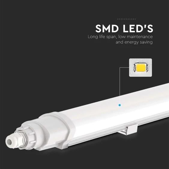 V-TAC sorolható 18W beépített LED-es 60cm armatúra, természetes fehér, IP65 (L-széria) - SKU 23087