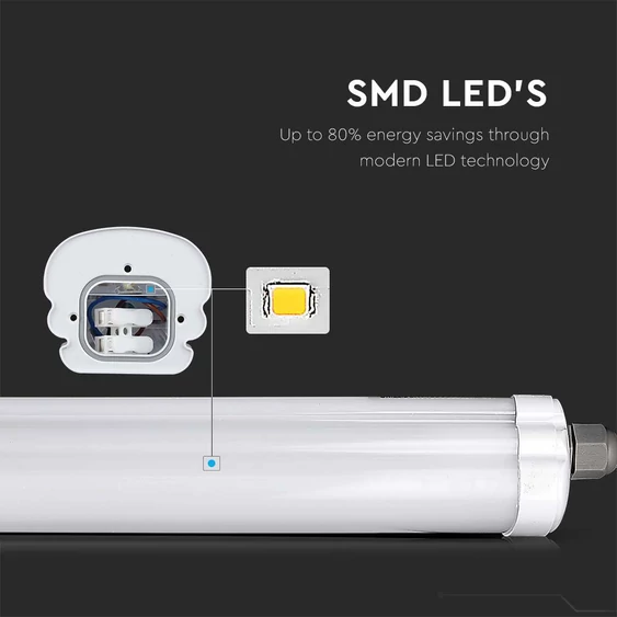 V-TAC LED lámpa 120cm 24W IP65 hideg fehér, 160 Lm/W (X-széria) - SKU 216486