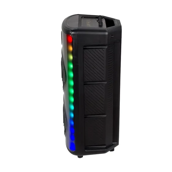 V-TAC Soundor 30W Bluetooth hordozható hangszóró LED világítással, 2x8 inch, mikrofonnal - SKU 7677