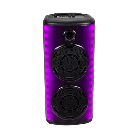V-TAC Soundor 30W Bluetooth hordozható hangszóró LED világítással, 2x8 inch, mikrofonnal - SKU 7677