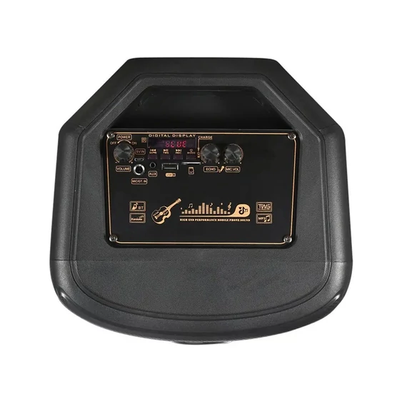 V-TAC Soundor 30W Bluetooth hordozható hangszóró LED világítással, 2x8 inch, mikrofonnal - SKU 7677