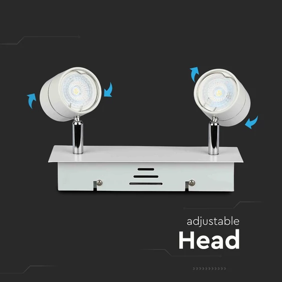 2*GU10 Surface Mount Fitting White Body