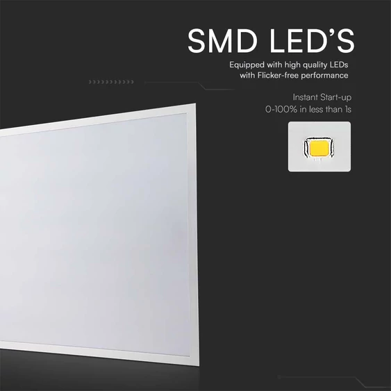 V-TAC süllyeszthető LED panel hideg fehér 40W 60 x 60cm, Philips tápegységgel - SKU 23823