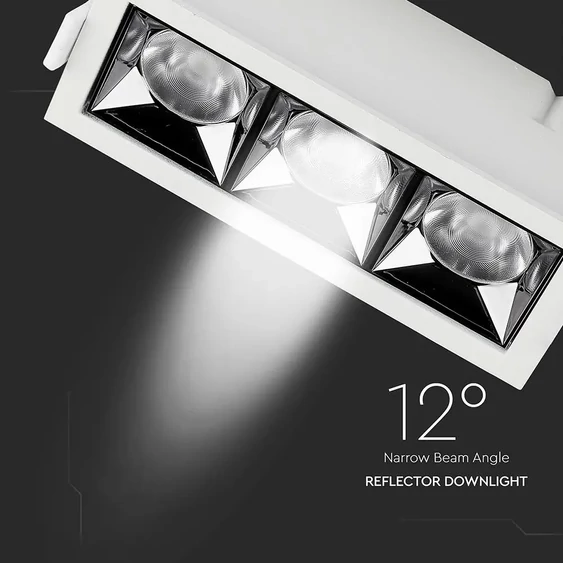V-TAC süllyeszthető 12° mélysugárzó LED lámpa 12W hideg fehér - SKU 973