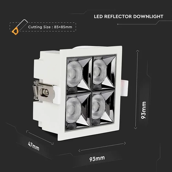 V-TAC süllyeszthető 12° mélysugárzó LED lámpa 16W meleg fehér - SKU 978