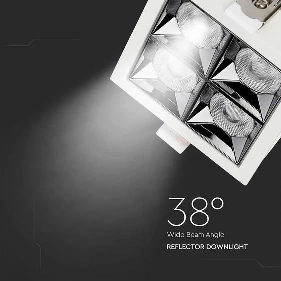 V-TAC süllyeszthető 38° mélysugárzó LED lámpa 16W hideg fehér - SKU 991