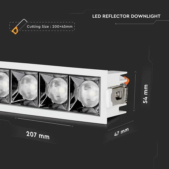 V-TAC süllyeszthető 12° mélysugárzó LED lámpa 20W hideg fehér - SKU 979