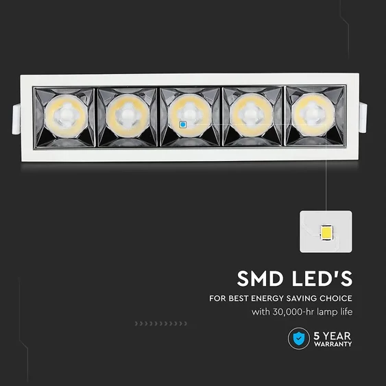 V-TAC süllyeszthető 38° mélysugárzó LED lámpa 20W hideg fehér - SKU 994
